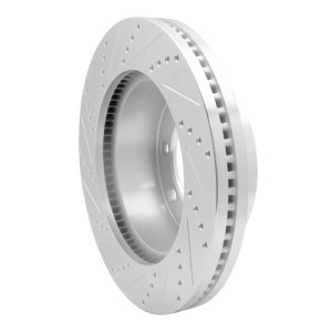 Ford F-450 Super Duty Brake Rotor (1) - Front Right - R1 Concepts - Drilled & Slotted - Silver - `05-`12